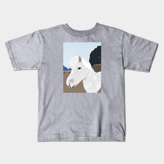 Icelandic Horse, Iceland Kids T-Shirt by lymancreativeco